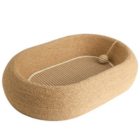 Winners Griffoir et Lit pour Chat en Corde de Chanvre Durable, Bac Ovale Profond et Concave, Conception Tout-en-un, Taille Très Grande, Emballage en Carton