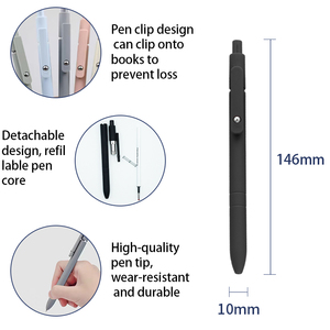 Ensemble de papeterie Deya modèle Macaron, personnalisable, en gros, publicitaire, stylos gel 0,5 mm, couleurs promotionnelles vibrantes, encre noire, pointe fine - Product Image 4