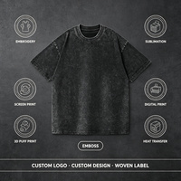 T-shirt unisexe surdimensionné en coton vintage délavé à l'acide, 230g, avec logo personnalisé, épaules tombantes, vente en gros