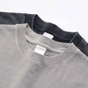 Nueva Llegada, Camiseta Lisa de Algodón 100% de 280 g/m², Impresión Personalizada al por Mayor, Lavado Ácido Vintage, Talla Grande, Ecológica - Product Image 4