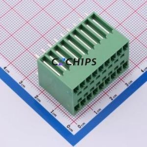 DB2EVH-3.81-2*9P-GN Plug-in Terminal Block Through hole,P=3.81mm Connector Board-to-Board / Socket - Closed 2x9P 3.81mm Green - Product Image 1