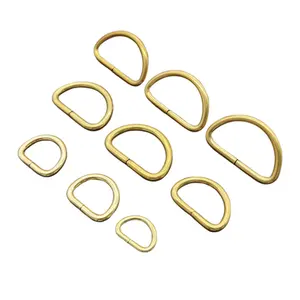 Boucle d'anneau en D demi-cercle plat en métal pour accessoires de sac bandoulière boucle coulissante anneau en D en métal réglable