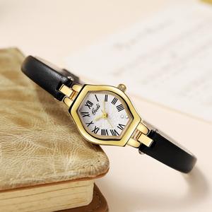 Reloj de Mujer de Alta Gama con Esfera Pequeña, Estilo Vintage, Forma de Tonel, Correa de Cuero Genuino, Reloj de Cuarzo - Product Image 2