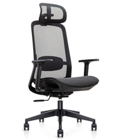 Chaise de bureau ergonomique entièrement en mesh, dossier haut avec appui-tête, soutien lombaire, accoudoirs réglables, chaise de bureau pivotante pour la maison et le bureau