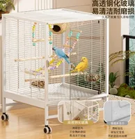 Grande cage à oiseaux transparente de luxe, anti-déversement, grand espace pour les perruches, les agapornis, les pinsons zébrés