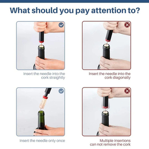 Air <b>Pump</b> <b>Wine</b> Bottle Opener Safe Portable Stainless Steel Pin Cork Remover Air Pressure Corkscrew Kitchen Tools Bar Accessories - Product Image 5