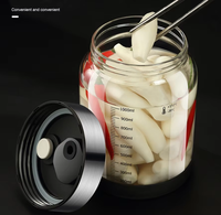 Bocal en verre pour la fermentation avec valve de décompression automatique, idéal pour les cornichons, la choucroute, le kimchi et le kéfir