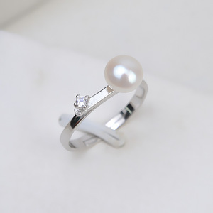 แหวนเงินแท้ S925 สำหรับผู้หญิง แบบเปิด ปรับขนาดได้ พร้อมฐานเปล่าสำหรับประดับมุก DIY อุปกรณ์ตกแต่งเครื่องประดับ 168 Tide - Product Image 2