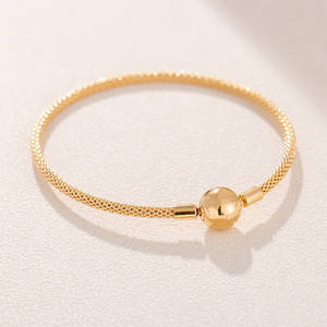 S925 braccialetti con ciondoli in filo di oro rosa in argento sterling adatti per gioielli da donna con ciondoli pan - Product Image 5