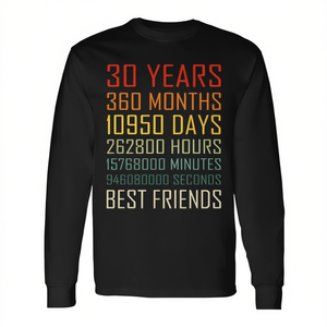 T-shirt a maniche lunghe per il 30° anniversario di Best Friends, design vintage - Product Image 2