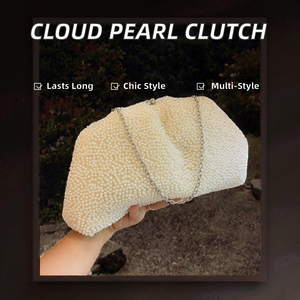 New Handmade <b>White</b> Cloud Candy Pattern Acrylic Fashion Chain Shoulder Crossbody <b>Bag</b> French Elegant Dinner <b>Clutch</b> Pearls Studded - Product Image 2