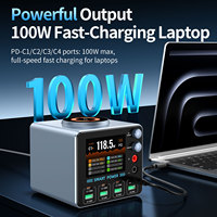 Chargeur magnétique rapide 140W 8 ports USB-A USB-C PD3.0 QC pour ordinateur portable et téléphone, alimentation régulée 2.7-24V DC pour laboratoire et réparation