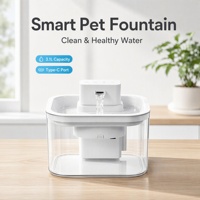 Fontaine à eau pour animaux de compagnie de grande capacité 3,1 L avec dessus en plastique/acier inoxydable, ultra silencieuse, facile à nettoyer, filtres sans BPA inclus