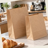 Sacs en papier kraft personnalisés SOS sans poignées pour boulangerie, emballage alimentaire sur mesure, vente en gros B2B