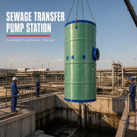 Station de pompage intégrée préfabriquée en fibre de verre DN1500 pour réserves naturelles et zones humides, résistante aux acides, certifiée CE, garantie 1 an