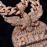 Pendentif personnalisé en moissanite VVS serti de pierres avec chaîne cubaine en argent 925, bijoux hip-hop pour hommes, rappeurs, certifié GRA