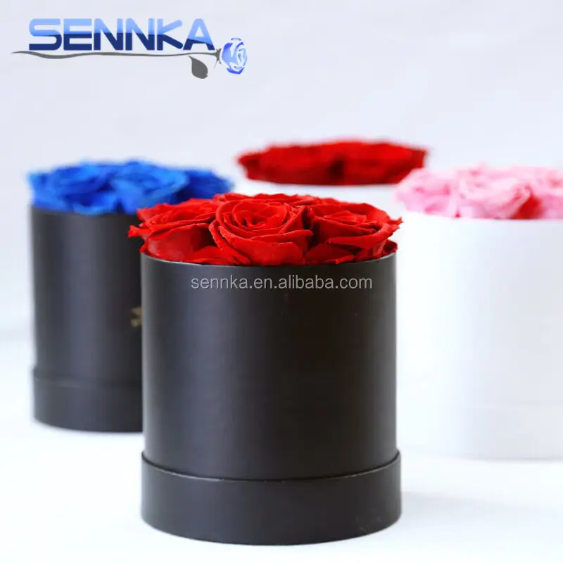 Wholesale Luxury artificial flower dried preserved rose everlasting in gift box