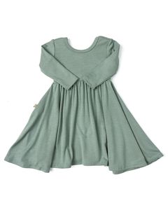 Baby <b>Toddler</b> Solid Tunic Cotton Jersey Dress Pleated Skirt Autumn Girls Long Sleeve <b>Swing</b> Dress - Product Image 6
