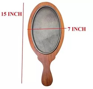 Plato de madera de primera calidad con base de hierro fundido para servir, ideal para restaurantes y hoteles, proveedor mayorista. - Product Image 1