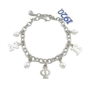 Sorority exquisita alta calidad griega Zeta Phi Beta ZPB letra encantos 1920 signo colgante mujeres moda pulseras joyería - Product Image 1