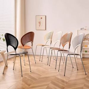 Nordic Style Shell <b>Backrest</b> Chair Solid Wood Modern Dining Chair For Dining Room - Product Image 1