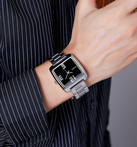 Đồng hồ đeo tay nam kim loại cổ điển mặt vuông đính kim cương sang trọng mạ vàng quartz giá rẻ <span class=keywords><strong>Qoq</strong></span> Skmei 2139 - Product Image 6