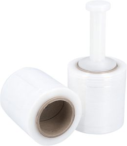 12 Rolls Mini Stretch Wrap with <b>Plastic</b> Handle, 5 Inch x 1000 Ft, 45 Gauge Industrial Strength Clear Stretch Film - Product Image 1