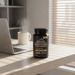 Capsules de Shilajit 8-en-1, 60 unités, pour adultes, avec Ashwagandha, Rhodiola Rosea, Panax Ginseng, pour l'énergie et la concentration, complément alimentaire à base de plantes - Product Image 4