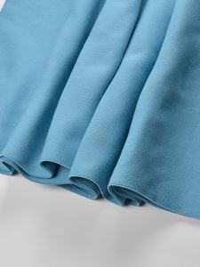 A11230 Abito Midi <span class=keywords><strong>Blu</strong></span> Senza Maniche in <span class=keywords><strong>Maglia</strong></span> da Donna 2-in-1 con Collana di Perle/Stile Basic con Cintura Elegante Casual per Feste - Product Image 6