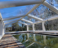 Dôme de piscine gonflable transparent, tente à bulles gonflable transparente, enclos de piscine transparent pour l'extérieur