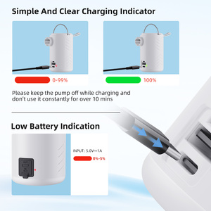 Mini 1600mAh plástico USB recargable <span class=keywords><strong>de</strong></span> alto flujo <span class=keywords><strong>Camping</strong></span> linterna Inflador <span class=keywords><strong>de</strong></span> aire con almohada ligera y desinflador para camas <span class=keywords><strong>de</strong></span> aire - Product Image 4