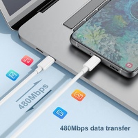 Cable de Datos USB Tipo C a Tipo C de 1 M, 1.5 M, 2 M, 3 M y 20W, Cable de Datos USB 3.1, Cable Doble Tipo C para Carga Rápida de iPhone 15-16