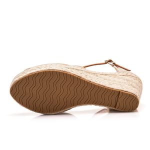 Sandalias Espadrilles para Mujer con Hebilla, Tacón Alto de 9 cm, Tallas Grandes, Plataforma de Yute Natural, Cuerda de Cáñamo y Paja - Product Image 3