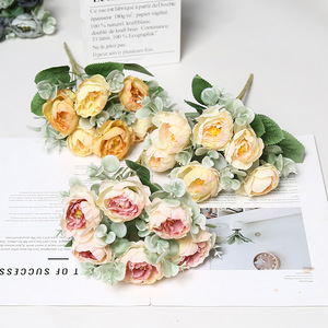ดอกโบตั๋นประดิษฐ์ Lichao 6 หัว ดอกไม้ผ้าไหม สำหรับตกแต่งงานแต่งงานและบ้าน - Product Image 4