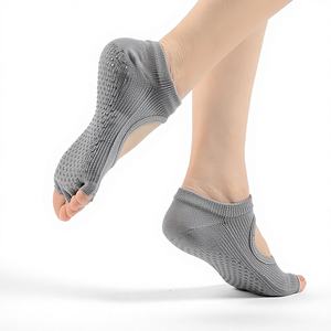 थोक बैकलेस पांच-पैर वाला योग पतली गैर-पर्ची फर्श मोजे शरद ऋतु के पसीने को अवशोषित करने वाले योग मोजे - Product Image 2
