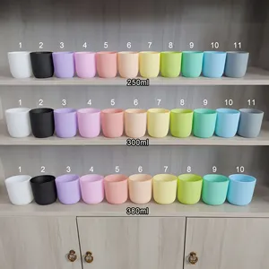 库存全新11色罐子看起来像带盖子和盒子的陶瓷蜡烛玻璃容器