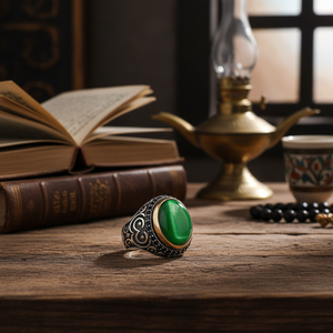 Ottoman Design Authentic <b>Men</b> <b>Ring</b> Green Cat Eye Stone Wholesale Handmade 925 <b>Sterling</b> <b>Silver</b> Jewelry <b>Men's</b> <b>Silver</b> <b>Rings</b> - Product Image 3