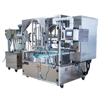 Machine de remplissage et de scellage automatique rotative pour boissons, miel, huile, sauces, confitures, gelées, yaourts en gobelets plastiques de 200 ml