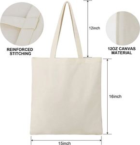 Sac fourre-tout en toile de coton imprimé sur mesure, sac à bandoulière bio recyclé en usine avec motif de lettres et logo, idéal pour le bricolage - Product Image 5