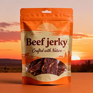 Toptan Özel Baskılı Yeniden Kullanılabilir Vakumlu Kilitli Atıştırmalık Gıda Sığır Eti Kurusu Dik Duran Poşet Gravür Baskılı Atıştırmalık Eti Kurusu - Product Image 3