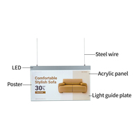 Cadre photo lumineux décoratif ultra-fin en aluminium et acrylique avec rétroéclairage LED pour usage commercial