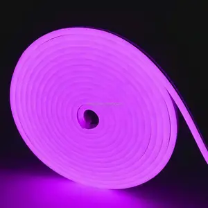 Fita led neon flexível à prova d' água, 12v 24v, ultra fina, led, neon, flexível, colorida