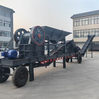 Concasseur à mâchoires mobile avec moteur AC, haute capacité 110-320t/h, machine de concassage de pierres sur roues pour le traitement des roches en carrière