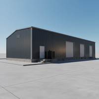 Bâtiment de stockage à structure en acier toutes saisons, avec poutres résistantes aux charges de neige et ruptures thermiques, idéal pour les climats nordiques et l'équipement hivernal