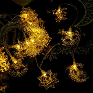 Guirnalda de Luces LED de Estrellas Lunares, Decoración de Ramadán EID Mubarak, Iluminación Decorativa, Luces LED para Fiestas - Product Image 4