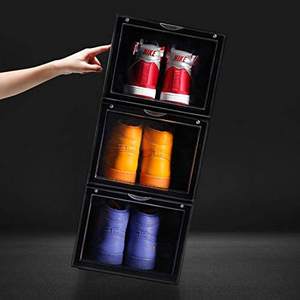 Boîte de rangement pour chaussures en plastique transparent empilable, boîte de rangement pour chaussures à ouverture frontale, boîte de rangement pour chaussures à domicile - Product Image 1