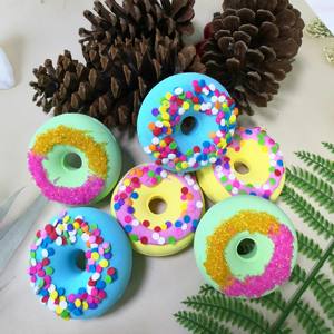 Vente chaude 2026 Fournisseur de bombes de bain Cunke Marque privée Vegan Bio Spa Bombes de bain moussantes effervescentes au sucre en forme de beignets - Product Image 3