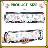 Boîte à carreaux Mahjong avec impression personnalisée Poussoirs de mah-jong transparents Sac à fermeture éclair Cadeaux Boîte de nécessités de jeu en PVC étanche