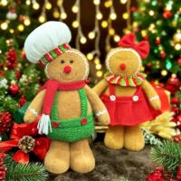 Vente en gros de poupées en peluche de bonhomme en pain d'épices de Noël écologiques et durables, faites à la main, décoration de table nordique pour les fêtes, cadeau de Noël pour la maison