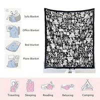 Couverture en flanelle personnalisable DIY pour graffitis, 50x60, douce et chaude, à colorier, avec motif animalier pour enfants, cadeau d'anniversaire créatif